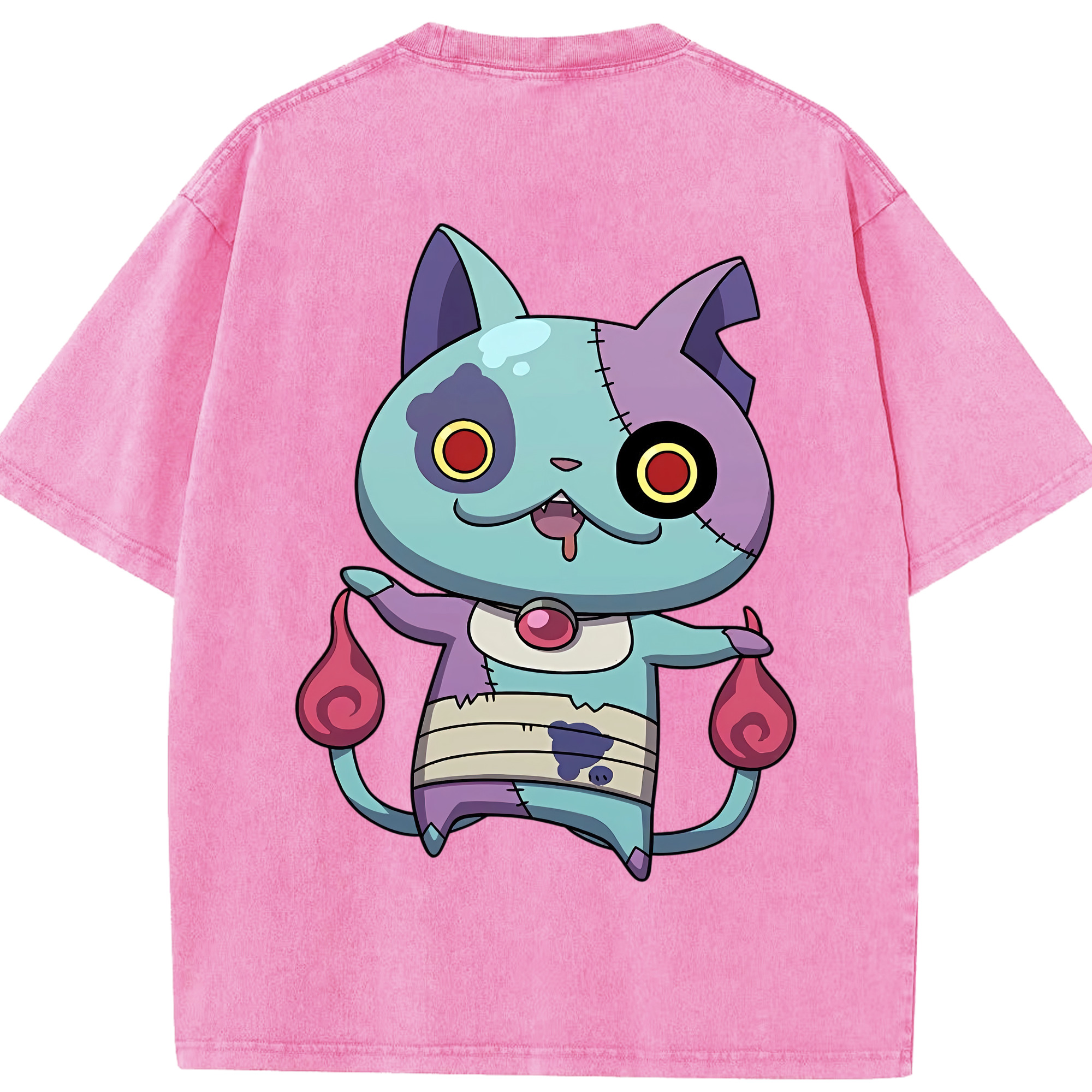 （画像用） 妖怪ウォッチ Yo-kai Watch 綿100% ヴィンテージ風 半袖Tシャツ（背面プリント）